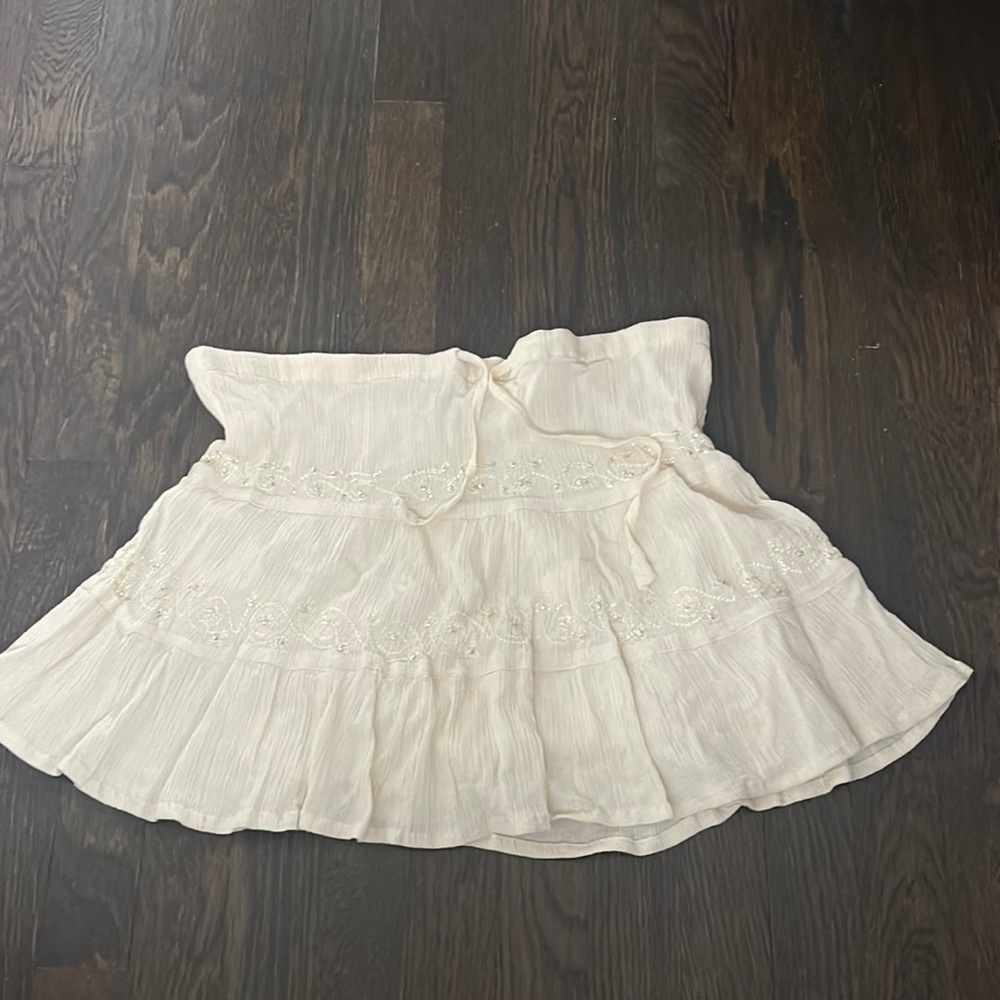 2000s yellow sequined mini skirt